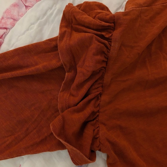 Universal Thread Rust Orange Shirt with Ruffles - Picture 3 of 5